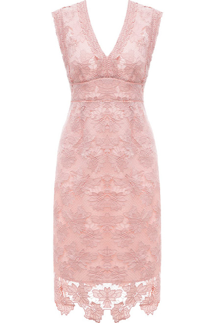 ALLOVIN Women's Sleeveless V Neck Floral Lace Cocktail Dress Knee Length Elegant Formal Party Dress Pink,Small ALLOVIN Women's Sleeveless V Neck Floral Lace Cocktail Dress Knee Length Elegant Formal Party Dress Pink,Small