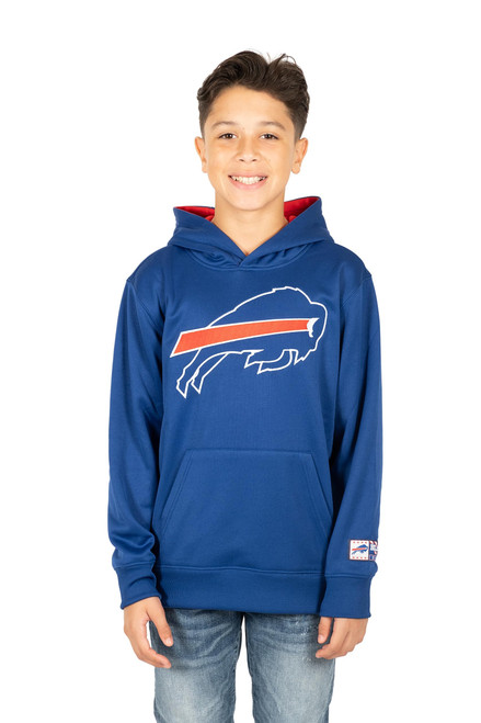Ultra Game NFL Boys Extra Soft Fleece Pullover Hoodie Sweatshirt, Buffalo Bills, Team Color, 18-20