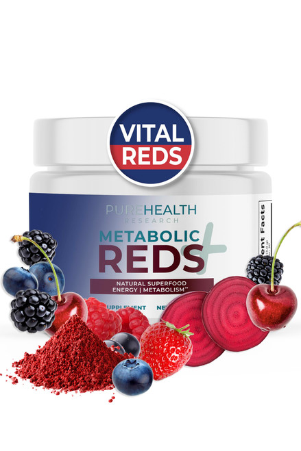 PUREHEALTH RESEARCH Reds Superfoods Powder - Only 10 Calories Fruit and Vegetable Adaptogen Drink with Beetroot, Polyphenols, Probiotic Powder - Antioxidants Supplement for Energy, 30 Servings PUREHEALTH RESEARCH Reds Superfoods Powder - Only 10 Calories Fruit and Vegetable Adaptogen Drink with Beetroot, Polyphenols, Probiotic Powder - Antioxidants Supplement for Energy, 30 Servings