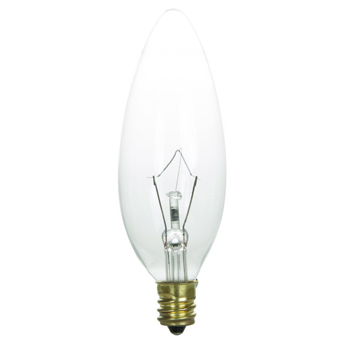 Sunlite 60CTC/HV Incandescent 60-Watt, Candelabra Based, High Voltage Chandelier Bulb, Clear