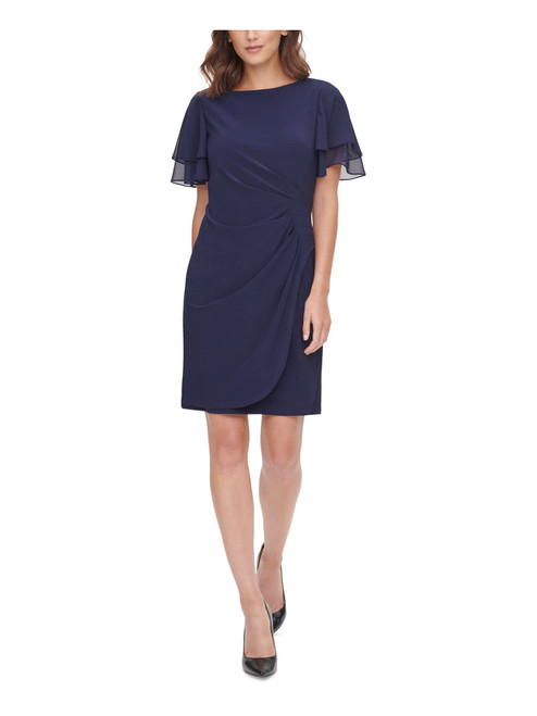 Jessica Howard Womens Petites Work Short Sheath Dress Navy 12P