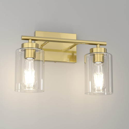 Bathroom Light Fixtures,Brushed Brass Vanity Light, Gold Wall Sconces Lighting, Modern Bath Wall Mounted Lights with Glass Shade, Gold Wall Sconce for Living Room, Bedroom, Hallway(Exclude Bulb) Bathroom Light Fixtures,Brushed Brass Vanity Light, Gold Wall Sconces Lighting, Modern Bath Wall Mounted Lights with Glass Shade, Gold Wall Sconce for Living Room, Bedroom, Hallway(Exclude Bulb)