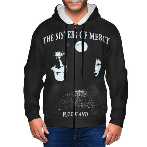 INSIDEHOME The Sisters Band of Mercy Hoodie Mans Slim Fit Full Zip Hoodies Fashion Sport Graphic Sweatshirts Tops Causal Basic Long Sleeve Pullover Hooded Jacket with Pockets Black