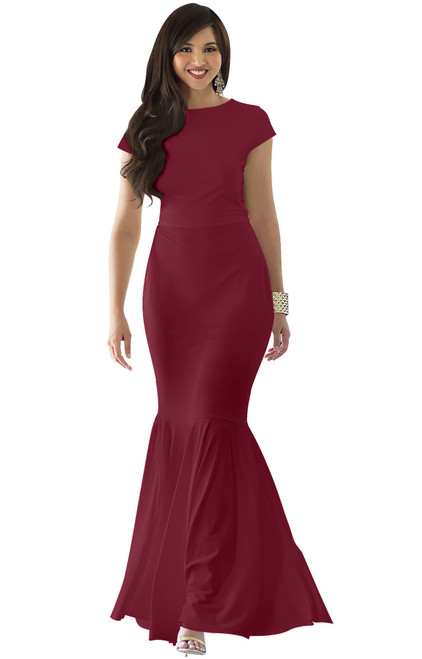 KOH KOH Plus Size Womens Long Cap Short Sleeve Formal Sexy Evening Prom Cocktail Bridesmaids Wedding Party Guest Tube Flowy Cute Fishtail Gown Gowns Maxi Dress Dresses, Crimson Dark Red XL 14-16 KOH KOH Plus Size Womens Long Cap Short Sleeve Formal Sexy Evening Prom Cocktail Bridesmaids Wedding Party Guest Tube Flowy Cute Fishtail Gown Gowns Maxi Dress Dresses, Crimson Dark Red XL 14-16