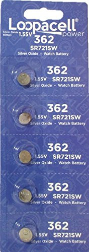 LOOPACELL 362-361 1.55v 362/361 Battery (SR721SW) Pack of 5 Batteries
