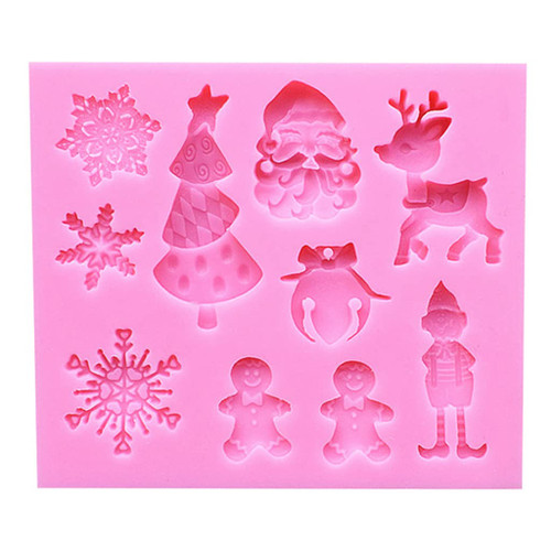 Chocolate Candy Sugar Craft Mold Art Silicone Soap Mold Household Candle Molds DIY Handmade Christmas Theme Silicone Cake Molds