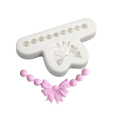 Chocolate Moulds BowknotPearl Necklace Shape Baking Molds Fondant Moulds Cake Molds For Baking Lover Silicone Fondant Molds