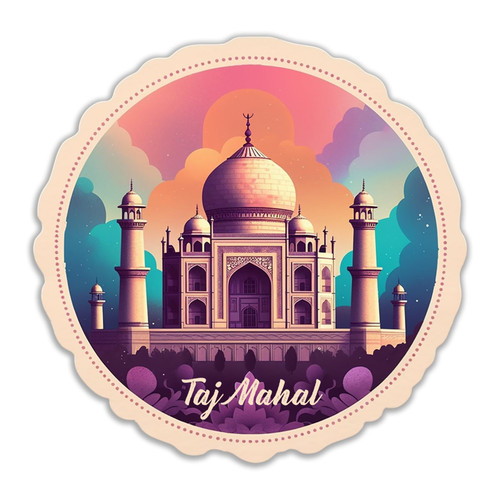Taj Mahal India World Travel Sticker Decal Notebook Car Laptop 5.5"x5.5" (Color)