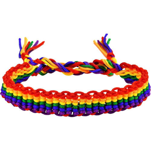 Nanafast Rainbow LGBTQ Pride Bracelet for Gay Lesbian Handmade Woven Friendship LGBT Pride Bracelets Wristband for Women Adjustable Size