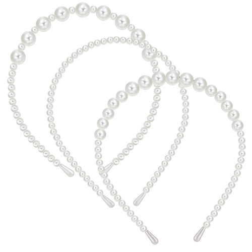 Lusofie 3Pcs White Faux Pearl Headband Hairbands Pearl Headband Bridal Hair Hoop Pearl Headbands for Women Girls Lusofie 3Pcs White Faux Pearl Headband Hairbands Pearl Headband Bridal Hair Hoop Pearl Headbands for Women Girls