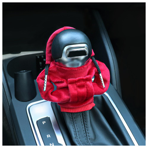 Car Gear Shift Cover,Automotive Interior Accessories Shift Boots & Knob Car Decor Accessories,Hooded Shirt Shift Knob Cover,Universal Gear Shift Knob Cover(Red)