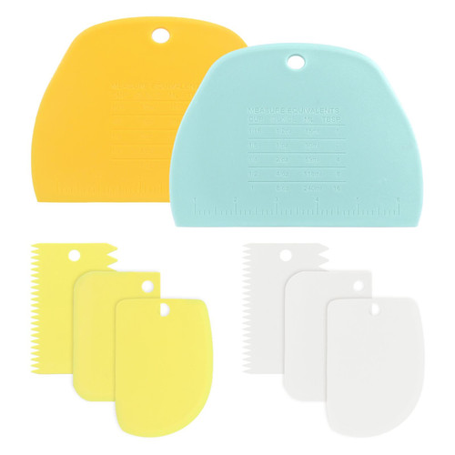 Dough Scraper, Cake Scraper Smoother, Flexible Multipurpose Kitchen Food-safe Plastic Pastry Tool, 8Pcs Dough Scraper Bowl Scraper for Bread Dough Cake Fondant Icing Dough Scraper, Cake Scraper Smoother, Flexible Multipurpose Kitchen Food-safe Plastic Pastry Tool, 8Pcs Dough Scraper Bowl Scraper for Bread Dough Cake Fondant Icing