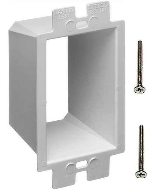 iMBAPrice BE1-1 (1-Gang) Electrical Power Outlet Box Extender - White iMBAPrice BE1-1 (1-Gang) Electrical Power Outlet Box Extender - White