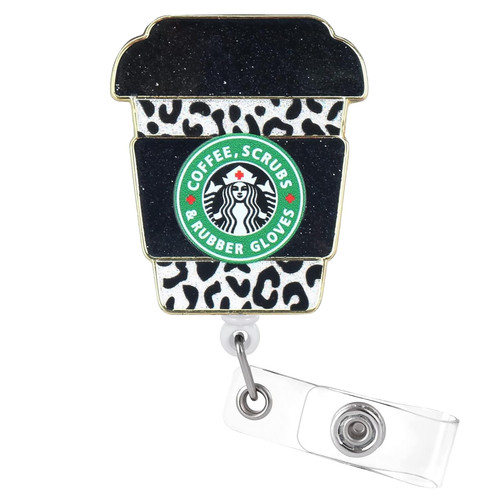 Nurse Badge Reel, Cute Badge Reel Retractable for Nurses, Badge Reel Holder Retractable with Alligator ID Clip Badge Reel Glitter for Office Worker Doctor Nurse (Silver)