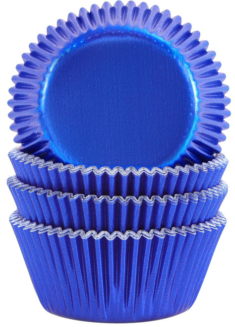 Gifbera Navy Blue Foil Cupcake Liners Standard Size Muffin Liner Baking Cups for Party Holiday, 100-Count