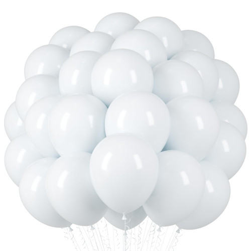 Voircoloria White Balloons, 66pack 12inch White Pearl Latex Party Balloons for Wedding, Birthday, Graduation, Bridal Shower, Baby Shower, Bachelorette and Engagement Decorations