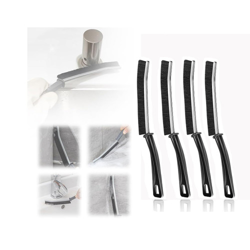 4Pcs Bathroom Crevice Gaps Cleaning Brush, Multifunctional Window Slots and Brushes,Used for Clean The Dead Corners of Bathroom Kitchen Tiles