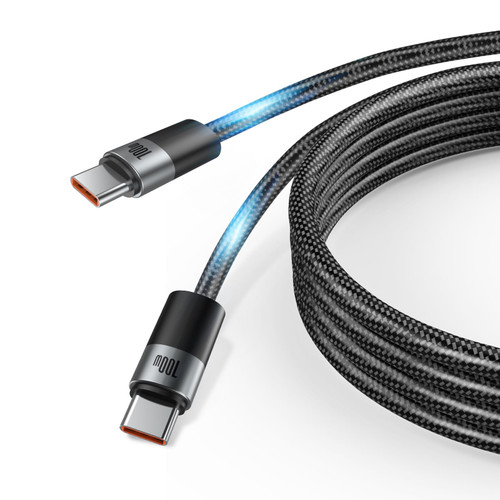 LUFOEVER USB C to USB C Cable 6FT Nylon Braided USBC to USBC Cable 100W 5A USB 2.0 C to C Type Fast Charging Cable for MacBook Pro 2020, Ipad Pro 2020, Ipad Air 4, Samsung Galaxy S23+/S23 Ultra Black