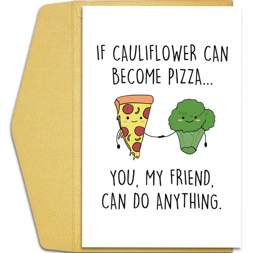 Qiliji Funny Greeting Card for Friend, Friend Birthday Card, Thinking Of You Card, Encouragement Card, My Friend Can Do Anything Card