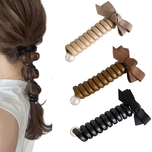 Bowknot Telephone Wire Hair Bands for Women,Braided Telephone Wire Hair Bands,Spiral Hair Ties Phone Cord for Women Girls Bowknot Telephone Wire Hair Bands for Women,Braided Telephone Wire Hair Bands,Spiral Hair Ties Phone Cord for Women Girls