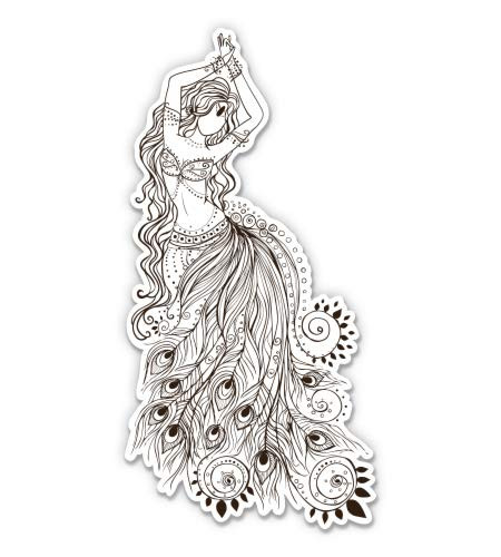 Beautiful Belly Dancer - 3" Vinyl Sticker - for Car Laptop I-Pad Phone Helmet Hard Hat - Waterproof Decal