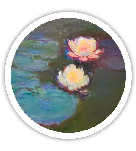 Water Lilies Monet - 3" Vinyl Sticker - for Car Laptop I-Pad Phone Helmet Hard Hat - Waterproof Decal