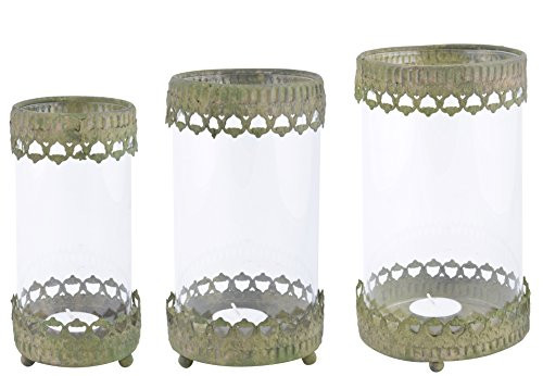 Esschert Design AM88 Aged Metal Green Wind Light (Set of 3)