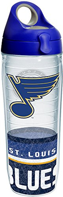 Tervis 1230995 NHL St. Louis Blues Tumbler with Wrap and Blue with Gray Lid 24oz Water Bottle, Clear Tervis 1230995 NHL St. Louis Blues Tumbler with Wrap and Blue with Gray Lid 24oz Water Bottle, Clear