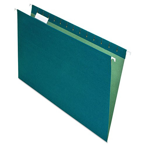 Pendaflex EarthWise 100% Recycled Hanging File Folders, 1/5 Cut, Legal Size, Blue, 25 per Box (76502)