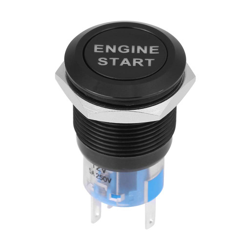 Fydun Ignition Switch 12V Waterproof Car Engine Start Push Button Switch Ignition Starter(Black zinc Aluminum Alloy casing)