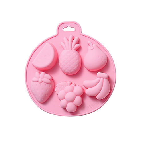 Silicone Molds,Candy Molds,Durable Baking Molds,6 Cavity Various Fruit Fondant Cake Decorating Silicone Mold Pastry Chocolate Mould Candy Ice Cream Mold DIY Baking Tool(Pink)