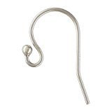 Regal Findings- 10 pcs 925 Sterling Silver Dot Ball French Hook Ear Wires Ball Dot 20x11mm/ Dangle Earring Hooks (Wire ~22 GA)