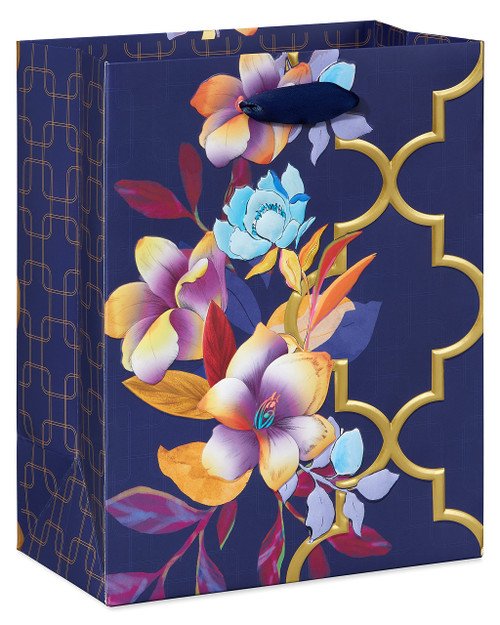 Papyrus 9" Medium Gift Bag (Purple Floral) for Birthdays, Weddings, Bridal Showers and All Occasions (1 Bag)