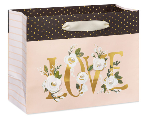 Papyrus 9" Medium Gift Bag (Love) for Weddings, Bridal Showers, Birthdays, Baby Showers and All Occasions (1 Bag)