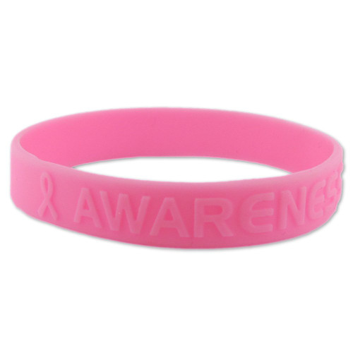 PinMart Pink Breast Cancer Awareness Rubber Silicone Wristband Bracelet PinMart Pink Breast Cancer Awareness Rubber Silicone Wristband Bracelet