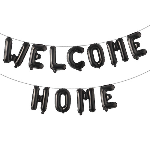 16 inch Welcome Home Balloon Banner Style Balloons Foil Letter Balloon Anniversary Celebration Party Decorations (WELCOME HOME BLACK) 16 inch Welcome Home Balloon Banner Style Balloons Foil Letter Balloon Anniversary Celebration Party Decorations (WELCOME HOME BLACK)