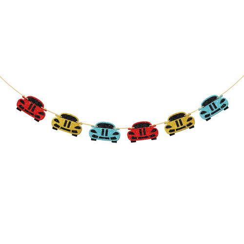 Halawawa Glitter Racing Car Banner, Racing Theme Baby Shower/Kids Birthday Party Decoration Supplies, Boys Girls Children Birthday Party Decor Banner, Happy 1st 2nd 3rd 4th 5th Birthday Party Decor