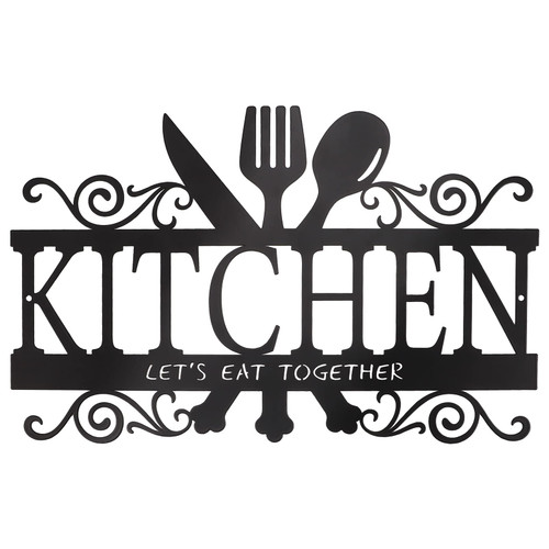 QUEEN KING Metal Kitchen Wall Decor, Kitchen Signs Wall Decor, Rustic Metal Kitchen Decor Sign, Country Farmhouse Wall Art Decoration for Home, Kitchen or Dining Room 13.8 x 8.8 Inches (Black)
