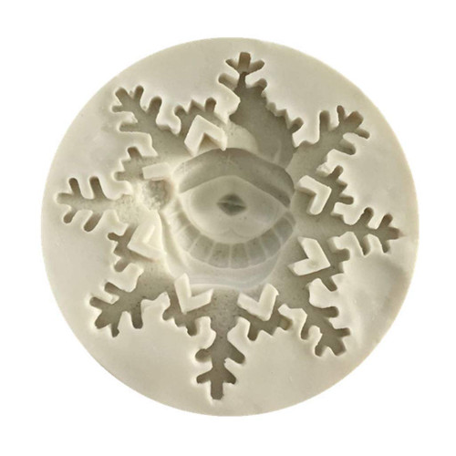 HELYZQ Cgration 3D Christmas Snowflake Snowman Silicone Mold Fondant Cake Chocolate Decorating Sugarcraft Paste Mould Baking Tool
