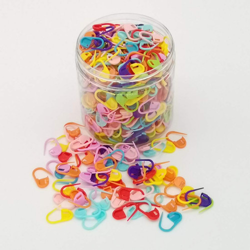 Otylzto 500pcs Assorted Colors Safety Pins Quick Locking Stitch Markers,Knitting Markers Crochet Markers Locking Stitch Markers Knitting Place Markers Stitch Needle Clip Crochet Clips