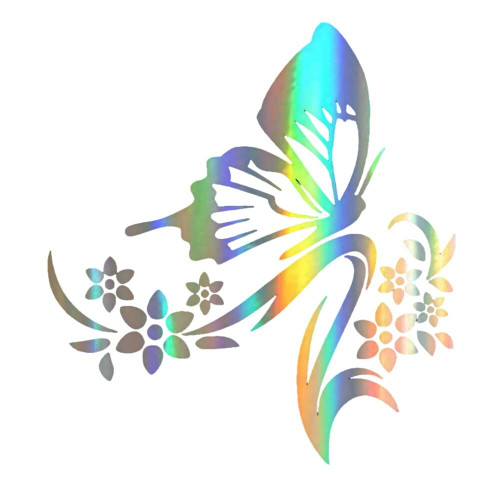 Bobuluo Creative Butterfly Pattern Reflective Stickers Car Decoration Stickers Wall Refrigerator Door Window Skateboard Desktop Vinyl Butterfly Decal for Laptop Window Truck (Colors)