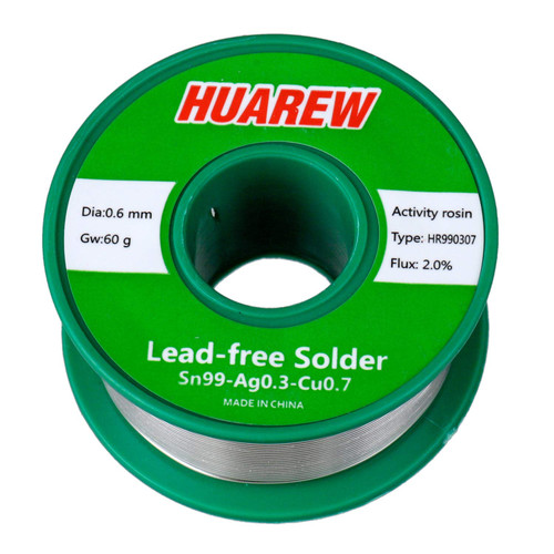 Lead Free Solder Wire with Rosin Core for Electrical Soldering (0.6mm, 60g)