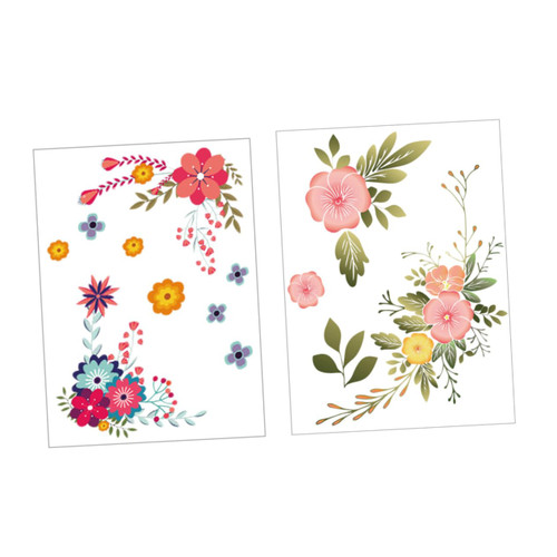 VOSAREA 2pcs Flower Wall Decals Flower Wall Decor Home Wall Sticker Wall Decoration Sticker Wall Mural Decal Nature Wall Decal Toilet Sticker The Flowers