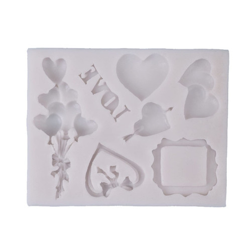 Love Heart Balloon Fondant Cake Decorating Silicone Mold Pastry Chocolate Mould Candy Ice Cream Mold DIY Baking Tool Cake Molds For Baking Silicone For Decorations Cake Decorating Pastry Shapes Molds