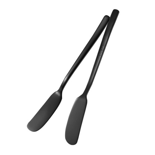 Garneck 2pcs Metal Cake Scraper Butter Spreader Breakfast Steel Spreader Spatula Kitchen Spatula Scraper Butter Spreader Wiping Jam Blade Sandwich Cheese Pizza Stainless Steel