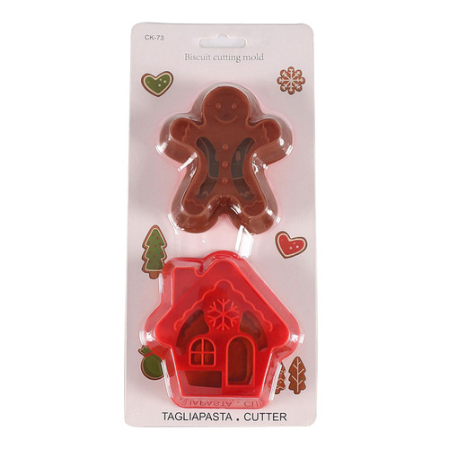 Snowman Tree Man House Cookie Cutters Christmas Biscuit Mold Cookie Stamps Pastry Mold Kitchen Baking Tool Cookie Cutters For Baking Round