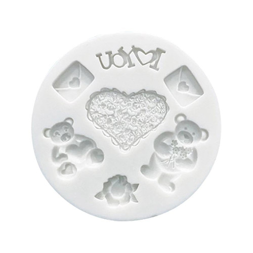 Bear Envelope Silicone Mold Fondant Cake Mold Holiday DIY Baking Tool For Making Chocolate Candy Handmade Soap Dessert Mold For Baking Silicone Tools