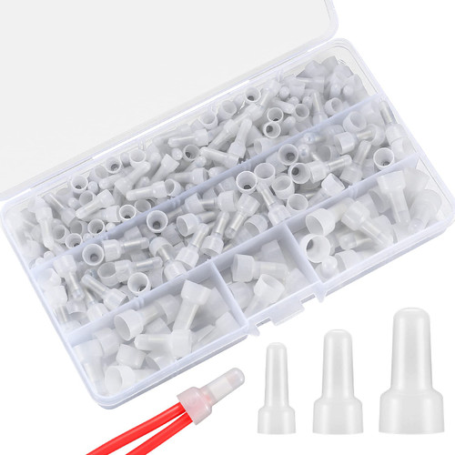 250 Pcs Closed End Crimp Connectors, 22-16/16-14/12-10 AWG Gauge Nylon Insulated Closed End Wire Crimp Cap Wire Connectors, Crimp Cap Terminals Connectors, (CE1, CE2, CE5 Kit)