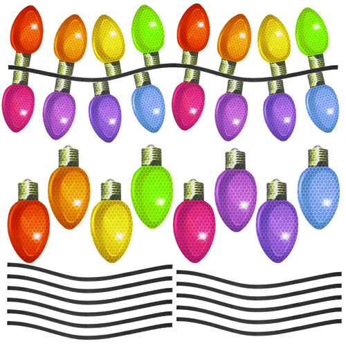 33 Pcs Christmas Reflective Car Magnets Set, 24Pcs Reflective Bulb and 9Pcs wire magnetic sticker Accessories Xmas Light Bulb Magnets Stickers for Xmas Holiday Birthday Car Mailbox Decoration