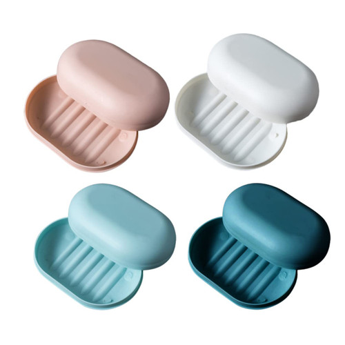 Hemoton 4pcs Boxes Soap Bar Box Soap Container Soap Box Travel Soap Box Shampoo and Conditioner Sponge Holder Soap Holder Soap Dish Holder Tub Container Scrubber Case Soap Box Travel